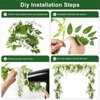 Artificial Wisteria Flowers Garland Vines Rattan Fake Hanging Flower for Home Garden Outdoor Ceremony Wedding Arch Floral Decor