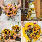1/3/5pc Sunflower Artificial Flowers Bouquet Realistic Outdoor Garden Autumn Decoration Home Floral Arrangement Wedding Decor