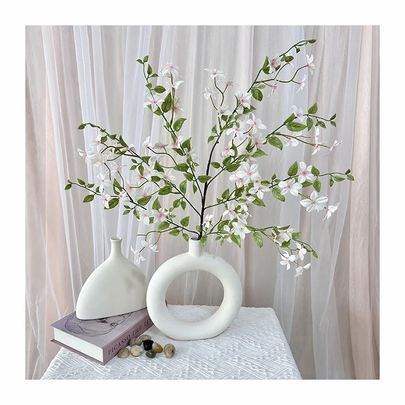 38IN Orange Jasmine Artificial Flowers for Home Decor Table Centerpiece and Office Desk Decoration