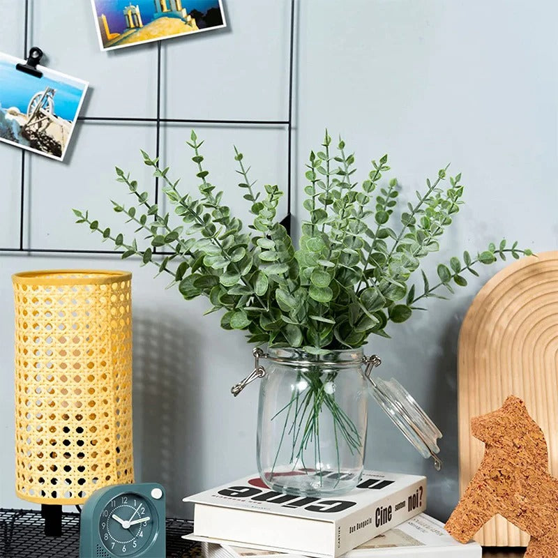 12pcs Artificial Plants Eucalyptus Branches 41cm for Bedroom Home Table Decoration Wedding Decor Arrangement Wreath Fake Plants