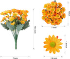 Bouquet of orange flowers with measurements on a white background