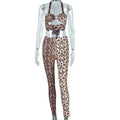 Women's Fashion Leopard Print Suit Sexy Chest Strapless