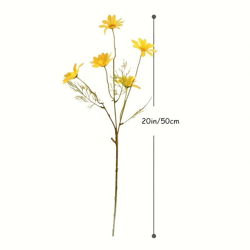 1/3/5Pcs 50cm Daisy Flower 5Heads Plastic Artificial Flowers Fake Bouquet Home Wedding Brides Decor DIY Garden Room Table Decor