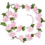 Pink Sakura Artificial Hanging Flowers Garland Vines 1.8m Wedding Arch Decor Flower Wreaths Home Garden Decoration Fake Plants