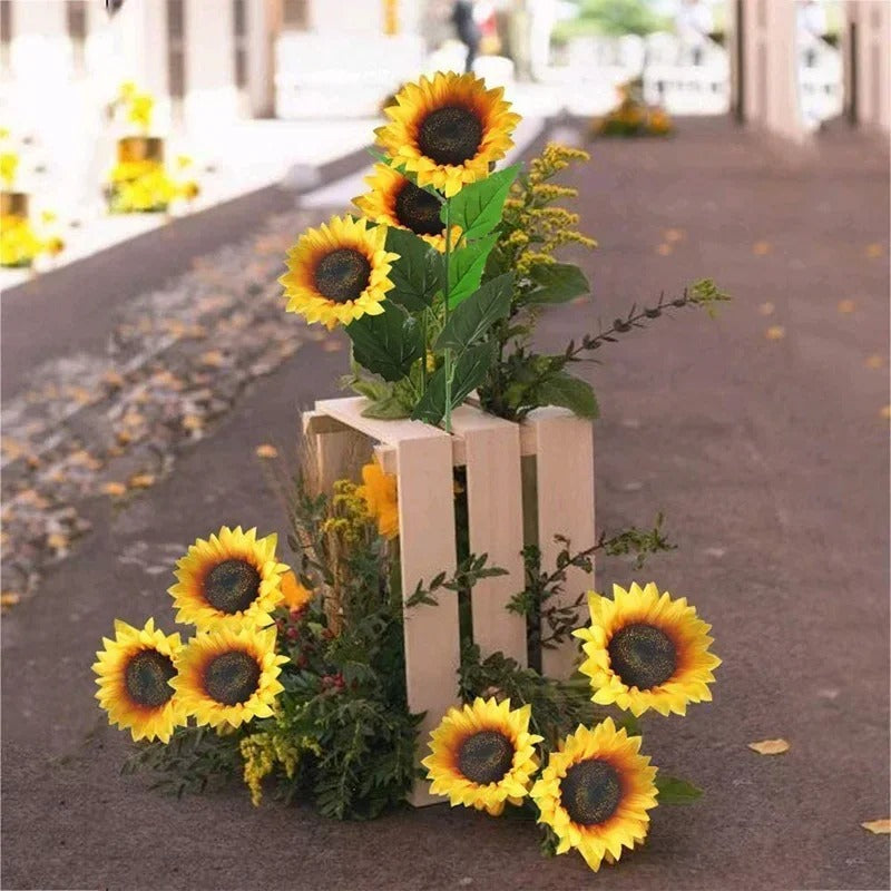 1/3/5pc Sunflower Artificial Flowers Bouquet Realistic Outdoor Garden Autumn Decoration Home Floral Arrangement Wedding Decor