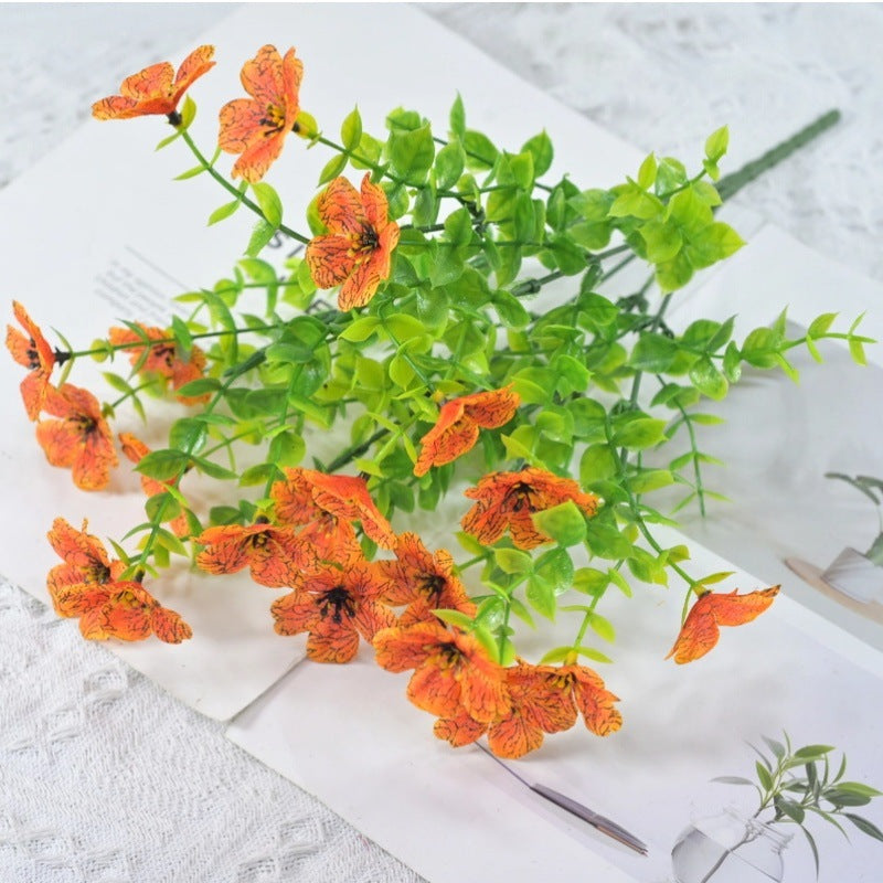 Eucalyptus violet plastic flowers photography background floral wedding