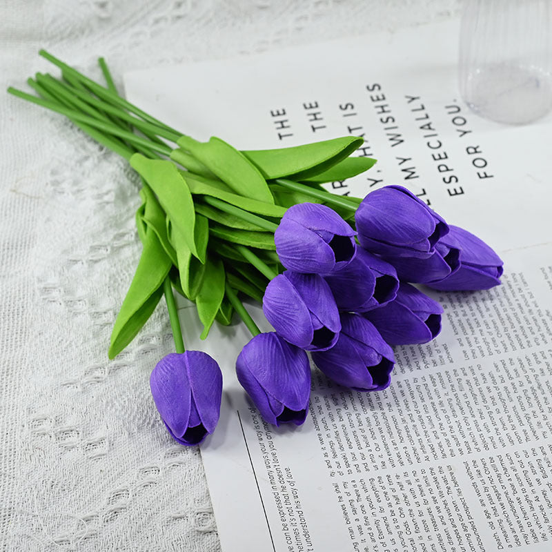 10pcs Artificial Flowers Simulation tulips artificial flowers silk flowers home