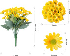 Yellow flowers with dimensions displayed on a white background