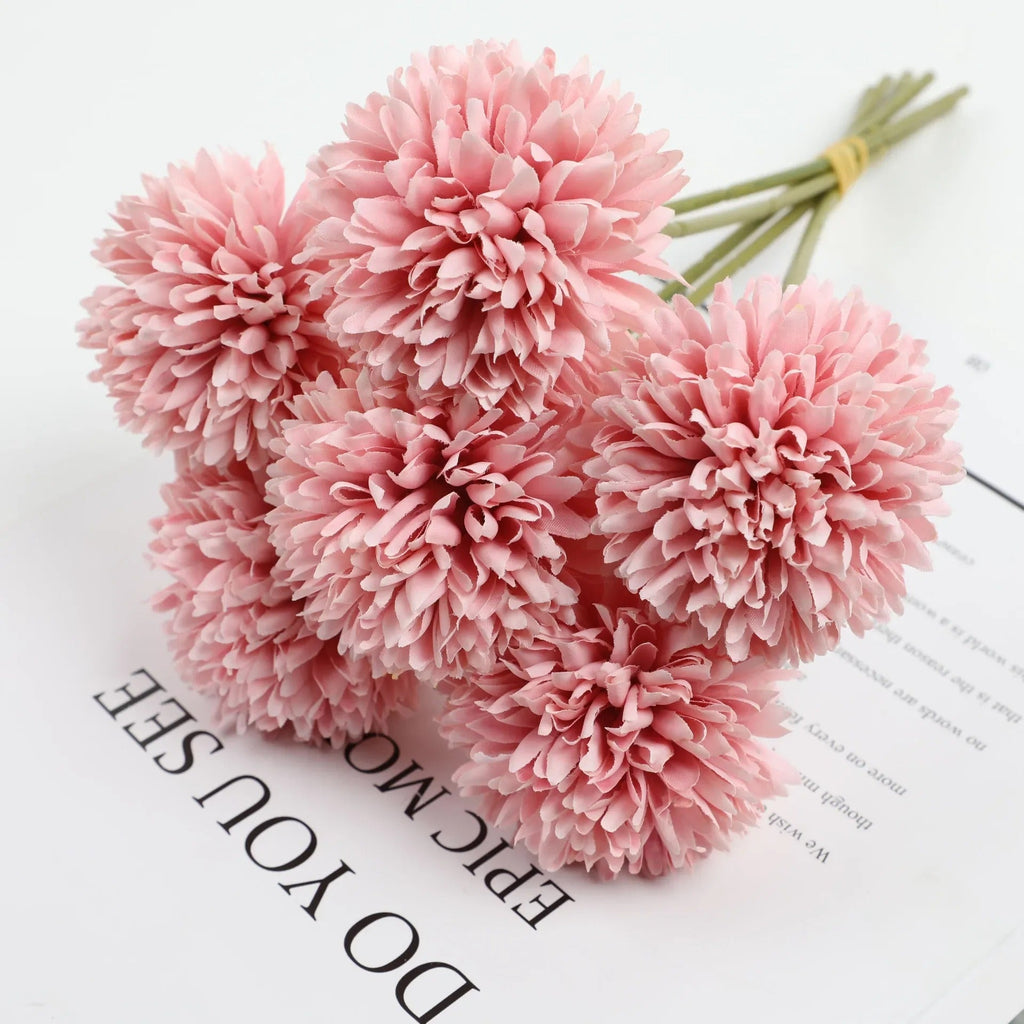 5pcs Artificial Hydrangea Flowers Bouquet for Home Flower Arrangement Decoration Wedding Table Christmas Decoration Dandelion