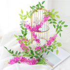 Artificial Wisteria Flowers Garland Vines Rattan Fake Hanging Flower for Home Garden Outdoor Ceremony Wedding Arch Floral Decor