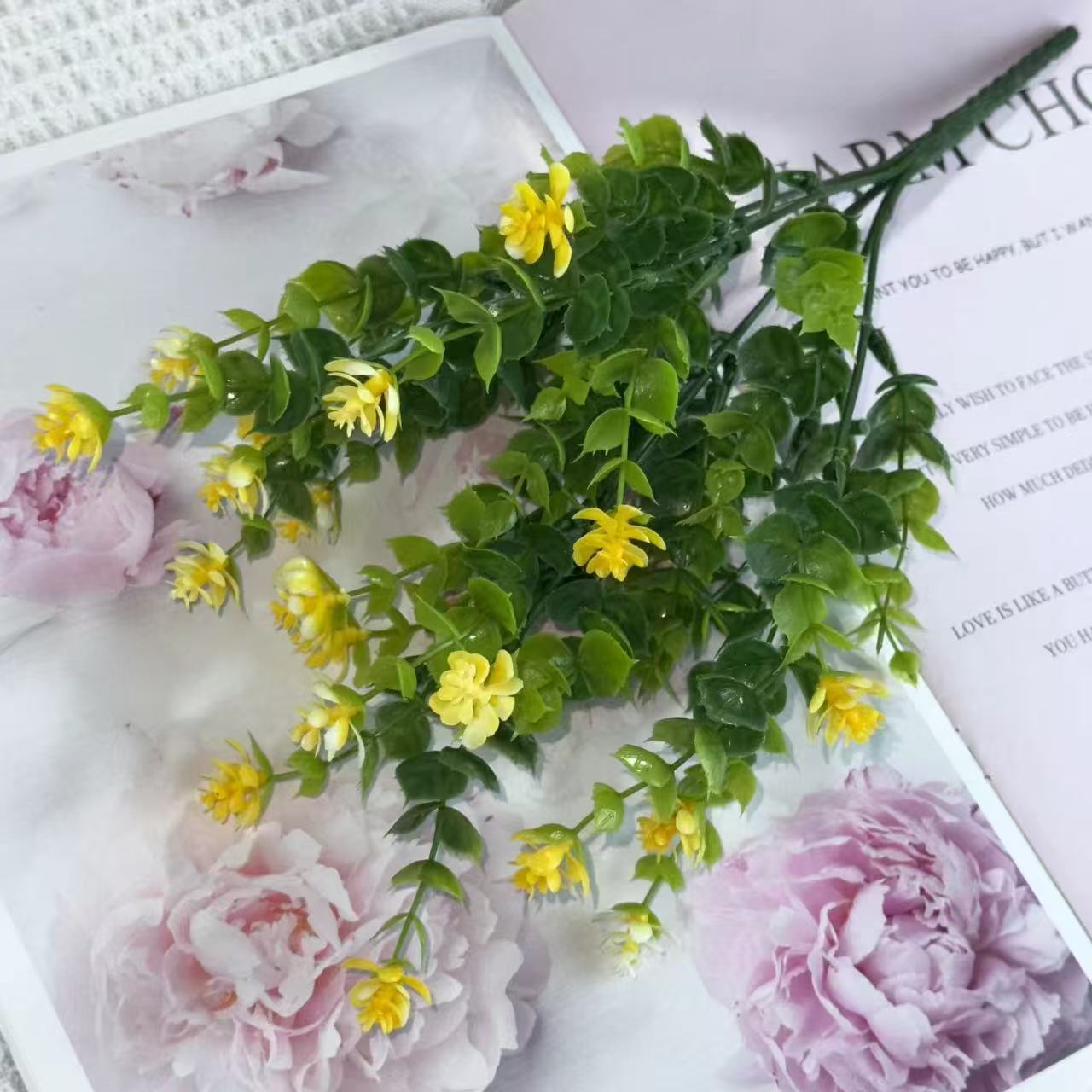 1pcs Simulation flowers plants simulation greenery Eucalyptus bouquet flowers outdoor garden arrangement rose