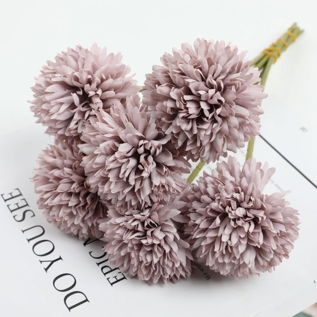 5pcs Artificial Hydrangea Flowers Bouquet for Home Flower Arrangement Decoration Wedding Table Christmas Decoration Dandelion
