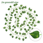 6pc 2M Vine Leaves Artificial Plant Hanging Rattan Ivy Outdoor Garden Wall Backdrop Decoration Wedding Home Decor Creeper Leaves