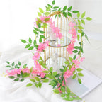 Artificial Wisteria Flowers Garland Vines Rattan Fake Hanging Flower for Home Garden Outdoor Ceremony Wedding Arch Floral Decor