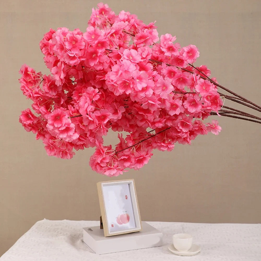 10Pc Artificial Cherry Blossom Branch Fake Flowers Plant for Home Garden Landscaping Decor Wedding Party Christmas Decorations