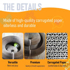 Advertisement for high-quality corrugated paper with product images and text on an orange background.