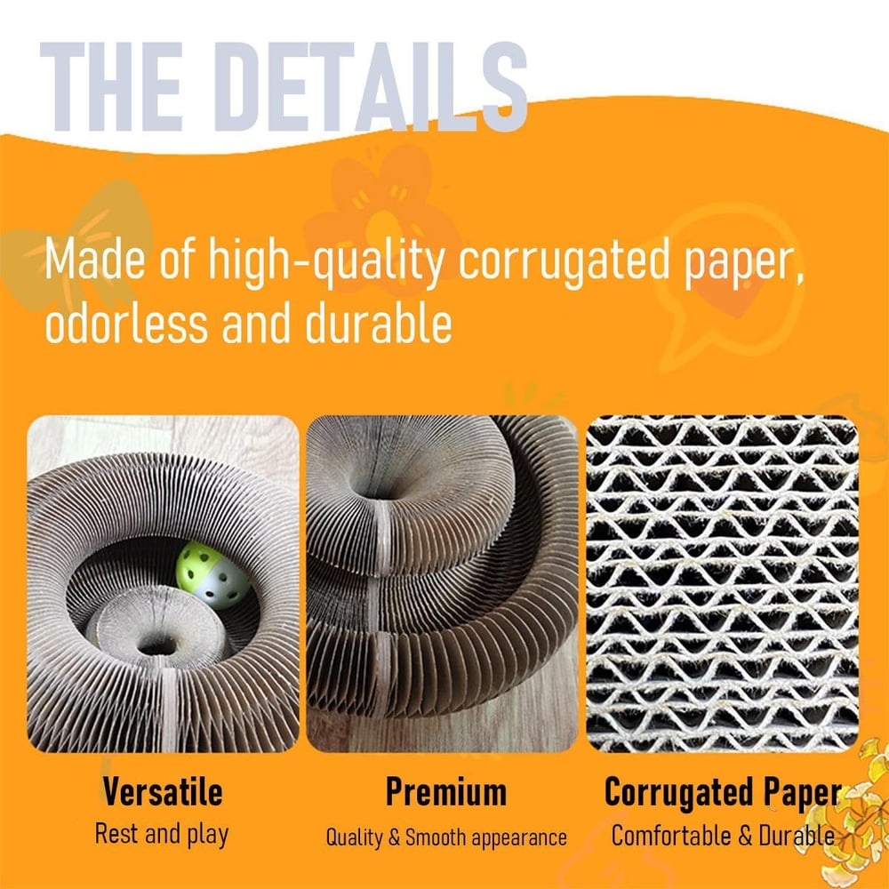 Advertisement for high-quality corrugated paper with product images and text on an orange background.