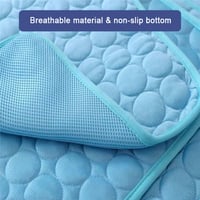 Blue textured mat with breathable material and non-slip bottom features